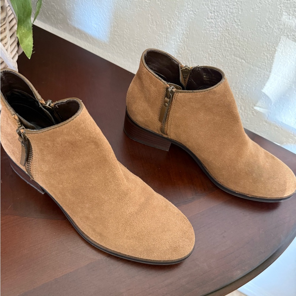 Cole Haan Tan Suede Ankle Boots